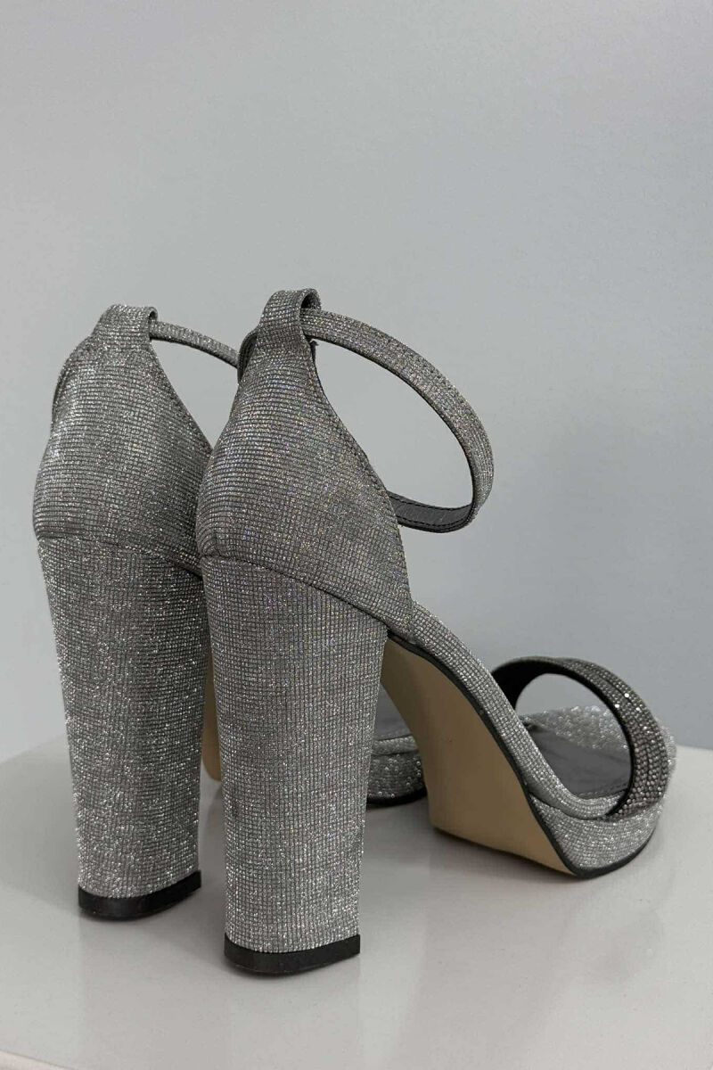 HIGH HEEL SHINNY WOMEN SANDALS SILVER/ARGJEND - 6