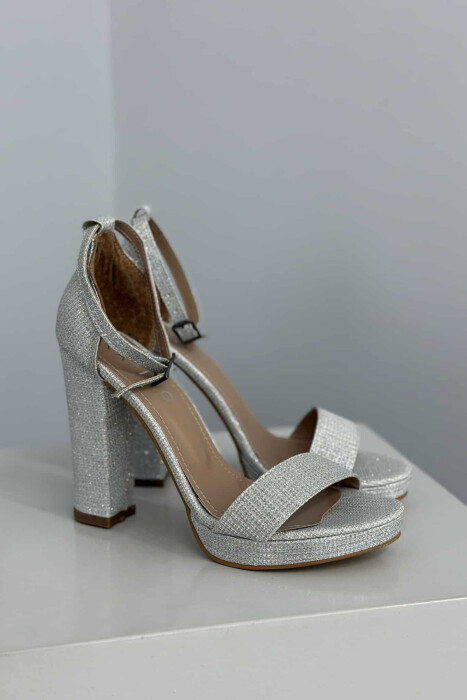 HIGH HEEL SHINNY WOMEN SANDALS SILVER/ARGJEND - 2
