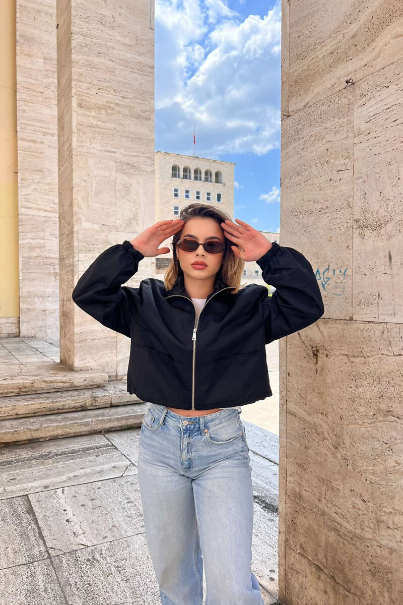 HIGH NECK CROPPED WOMEN JACKET BLACK/ E ZEZE - 2