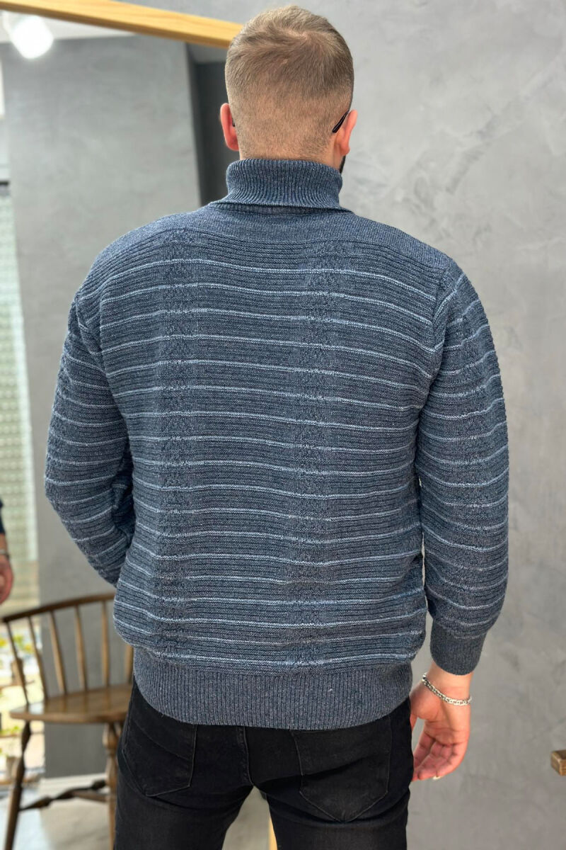 HIGH NECK LINE MEN SWEATER BLUE/BLU - 3