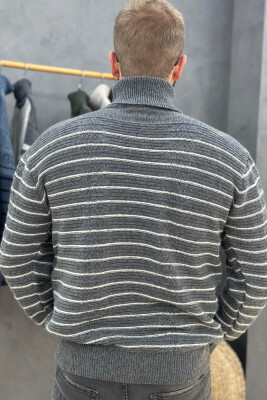 HIGH NECK LINE MEN SWEATER DARK GREY/GEE 