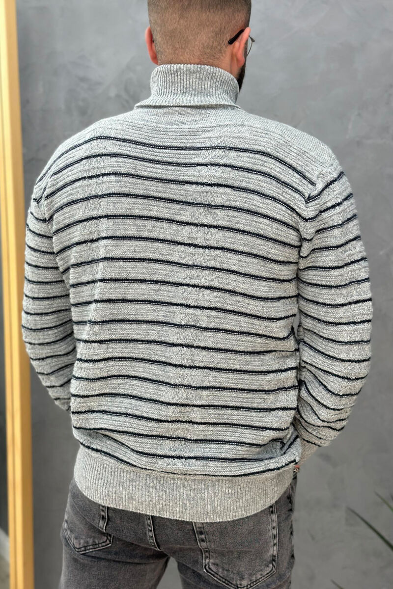 HIGH NECK LINE MEN SWEATER LIGHT GREY/GZ - 3