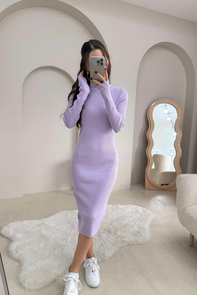 HIGH NECK LONG WOMEN DRESS PURPLE/LEJLA - 2