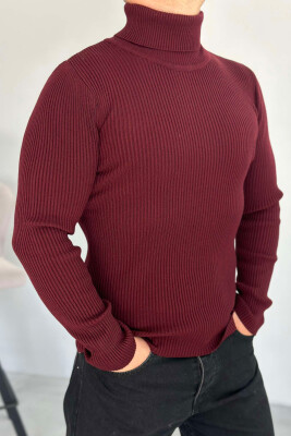 HIGH NECK MEN CARDIGAN BURGUNDY/VISHNJE 