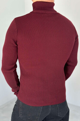 HIGH NECK MEN CARDIGAN BURGUNDY/VISHNJE - 2