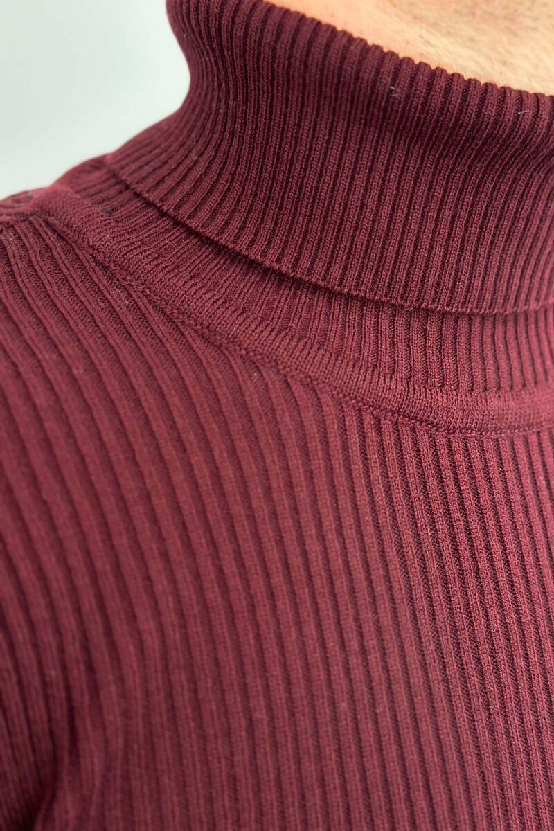 HIGH NECK MEN CARDIGAN BURGUNDY/VISHNJE - 4