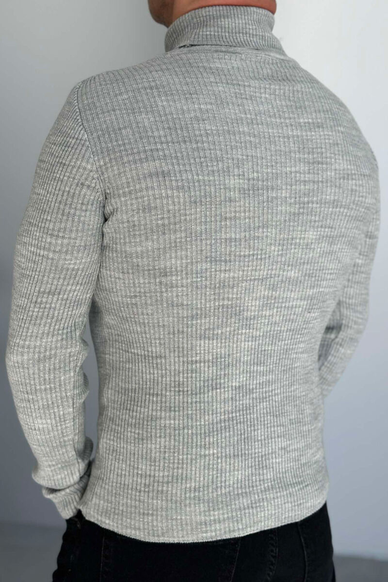 HIGH NECK MEN CARDIGAN LIGHT GREY/GZ - 4