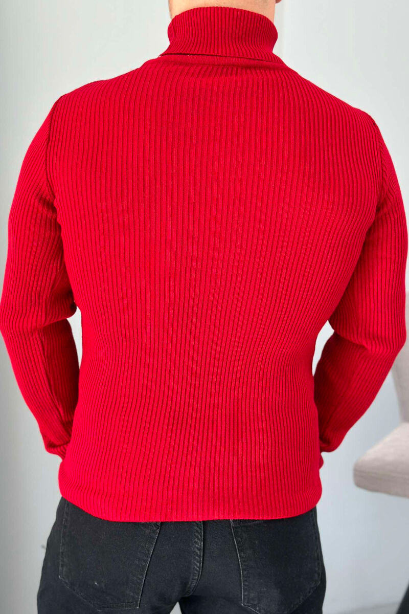 HIGH NECK MEN CARDIGAN RED/E KUQE - 2