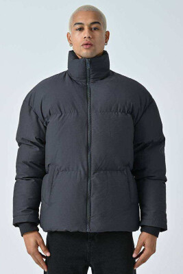 HIGH NECK MEN PUFFER JACKET DARK GREY/GEE 