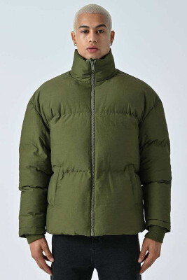 HIGH NECK MEN PUFFER JACKET GREEN/JESHILE 