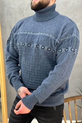 HIGH NECK MEN SWEATER BLUE/BLU 