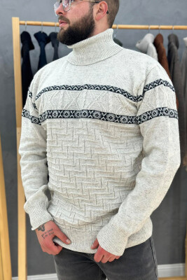 HIGH NECK MEN SWEATER CREAM/KREM 