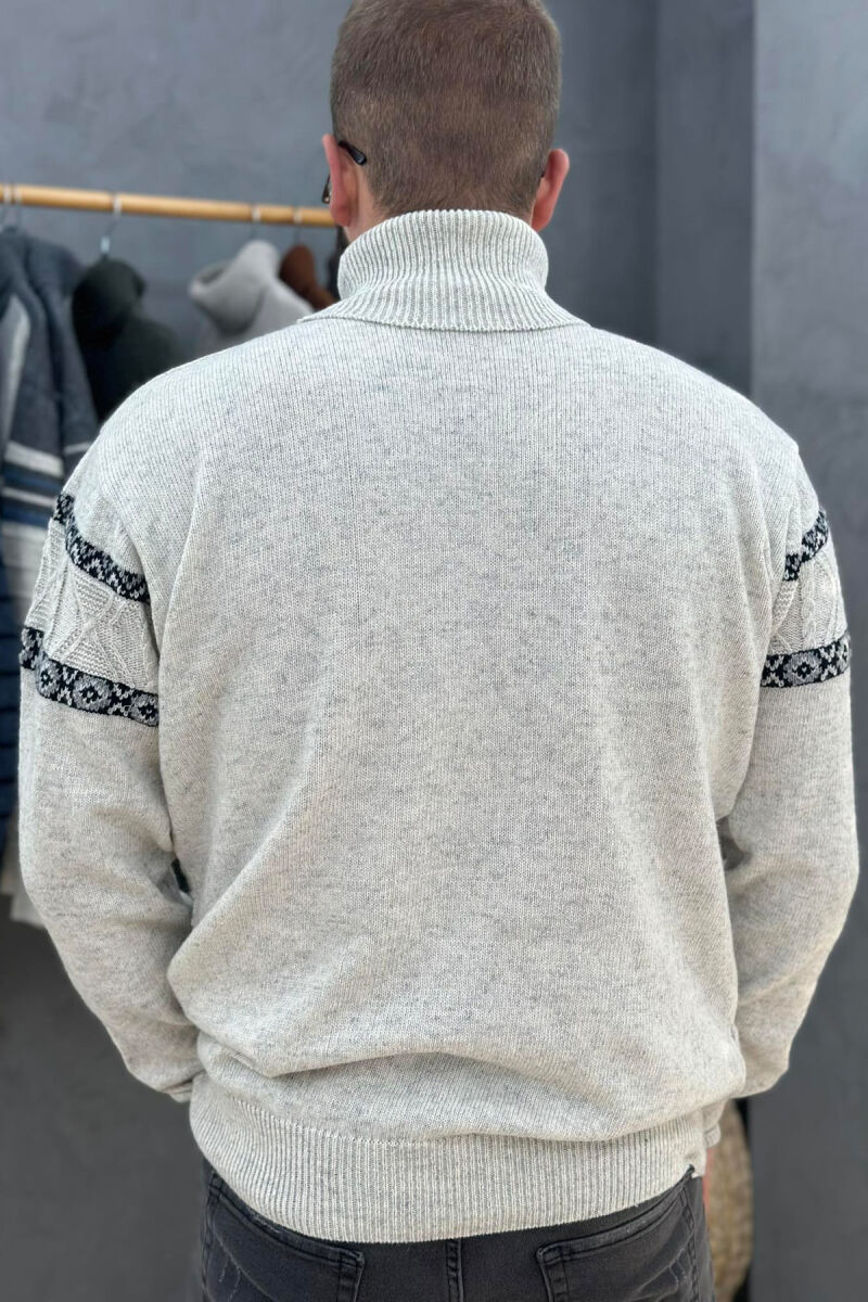 HIGH NECK MEN SWEATER CREAM/KREM - 4