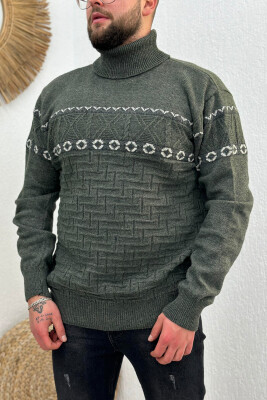 HIGH NECK MEN SWEATER GREEN/JESHILE 