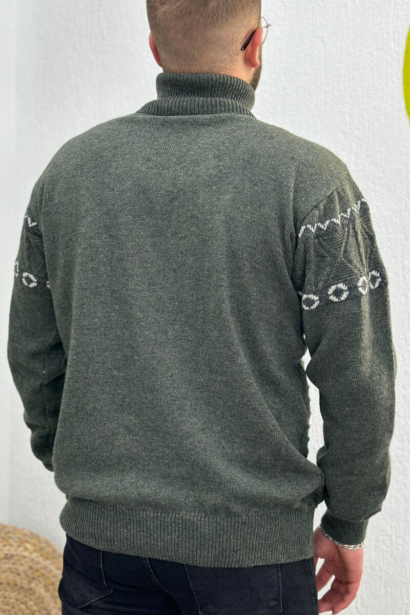 HIGH NECK MEN SWEATER GREEN/JESHILE - 3