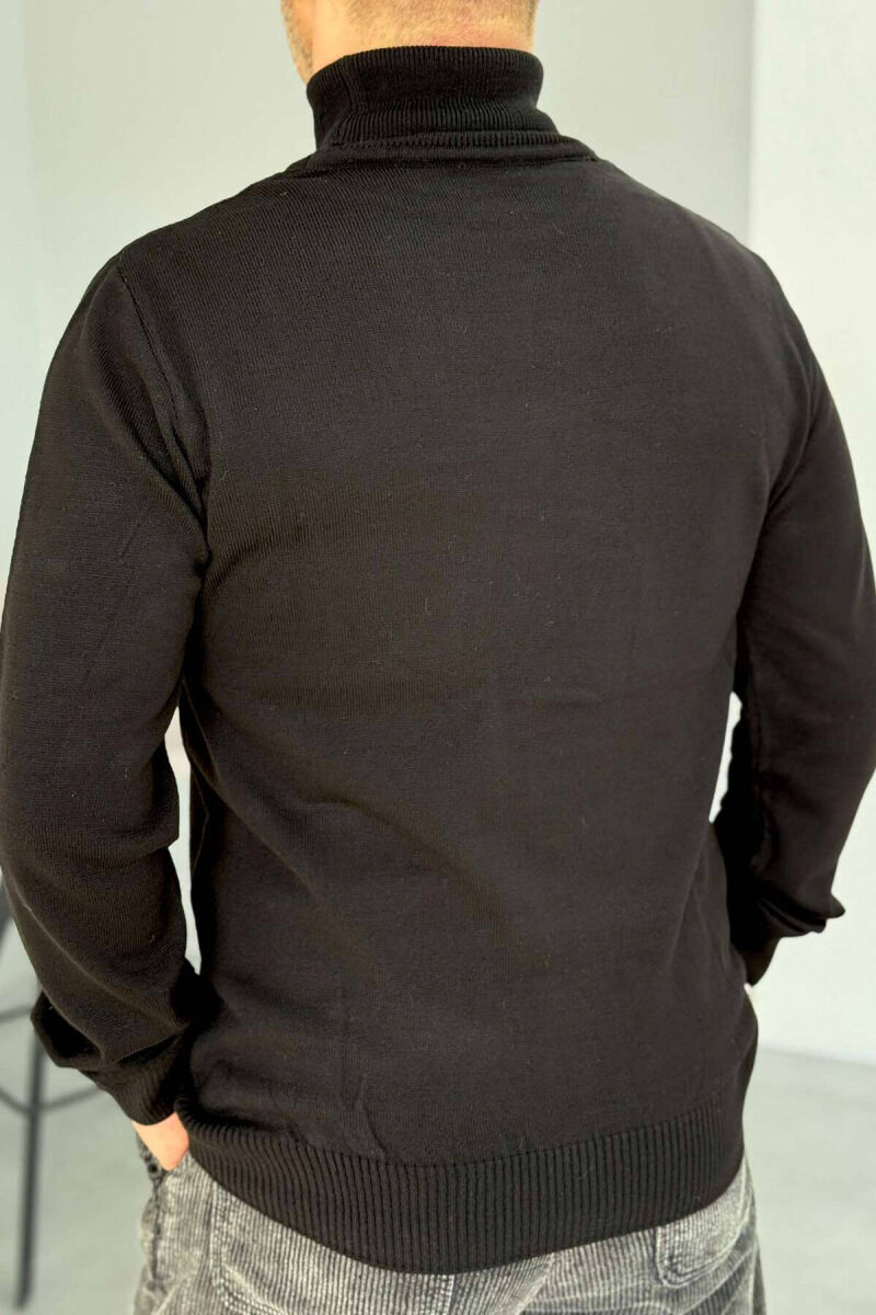 HIGH NECK MEN SWEATER IN BLACK COLOR - 2