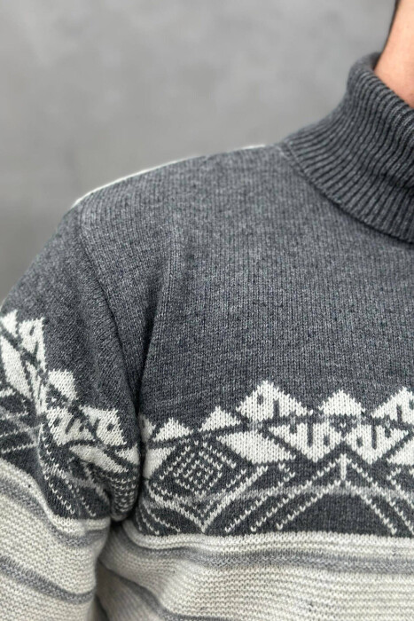 HIGH NECK MEN SWEATER IN CREAM COLOR - 2