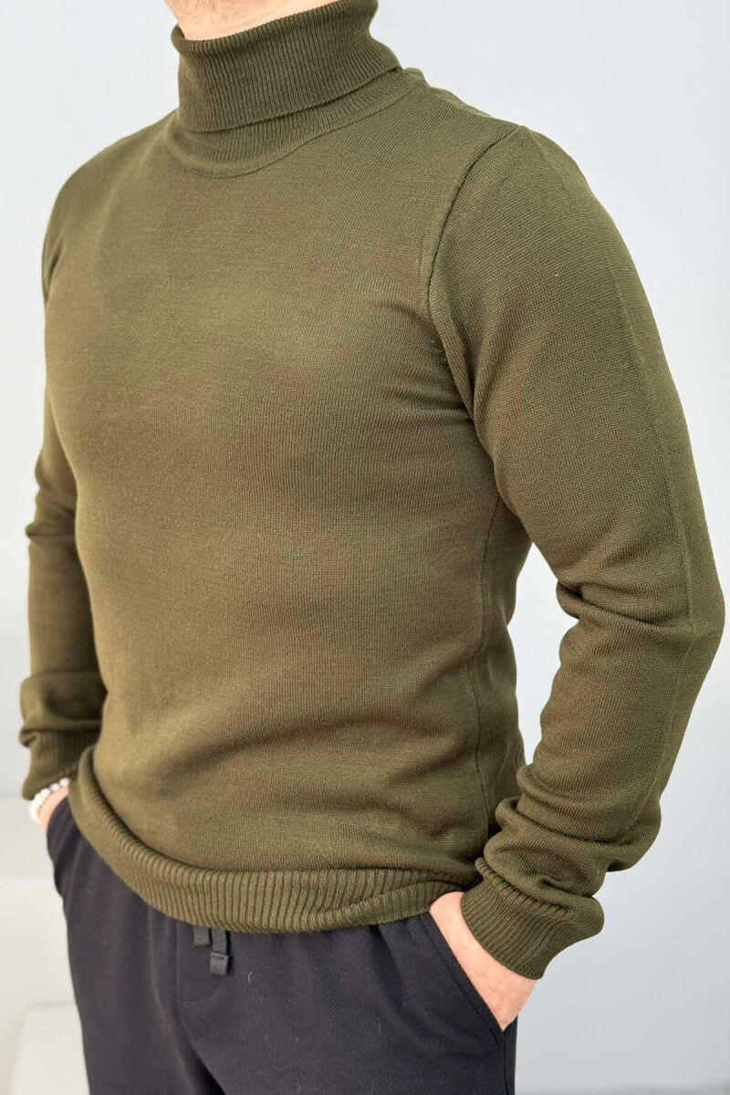 HIGH NECK MEN SWEATER IN GREEN COLOR - 2