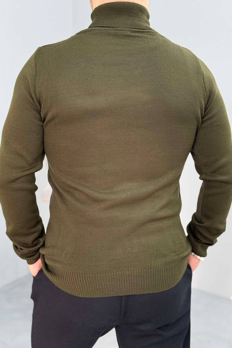 HIGH NECK MEN SWEATER IN GREEN COLOR - 3