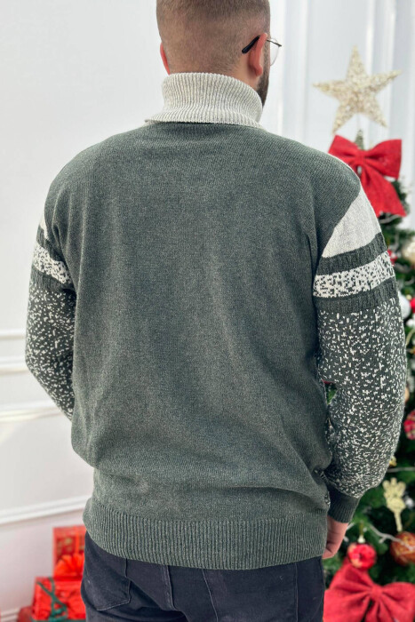 HIGH NECK MEN SWEATER IN LIGHT GREY COLOR - 2