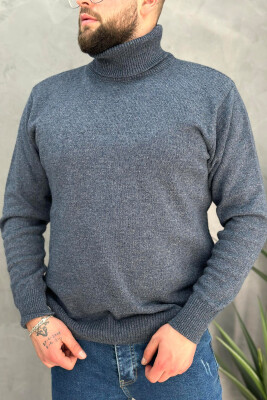 HIGH NECK SIMPLE MAN SWEATER BLUE/BLU 