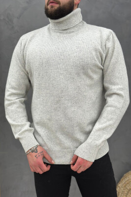 HIGH NECK SIMPLE MAN SWEATER LIGHT GREY/GZ 