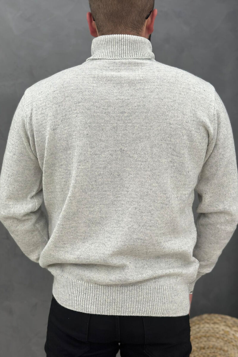 HIGH NECK SIMPLE MAN SWEATER LIGHT GREY/GZ - 3