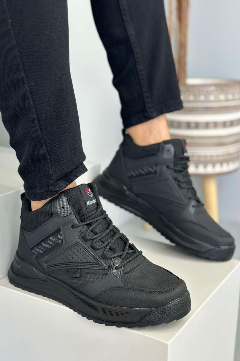 HIGH NECK SIMPLE MEN SNEAKERS BLACK/ E ZEZE - 1