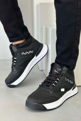 HIGH NECK SIMPLE MEN SNEAKERS BLACK-WHITE/ZB 