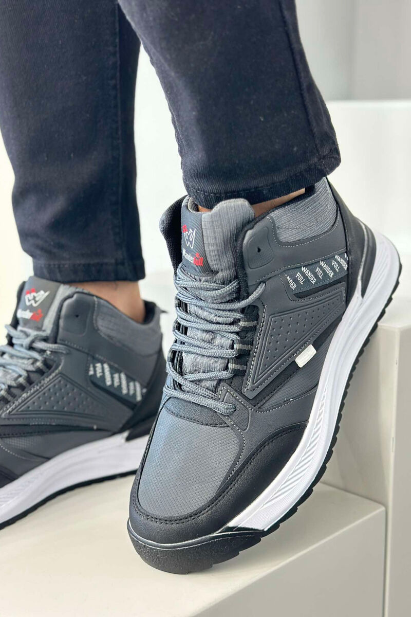 HIGH NECK SIMPLE MEN SNEAKERS DARK GREY/GEE - 2