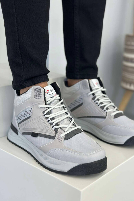 HIGH NECK SIMPLE MEN SNEAKERS LIGHT GREY/GZ - 4