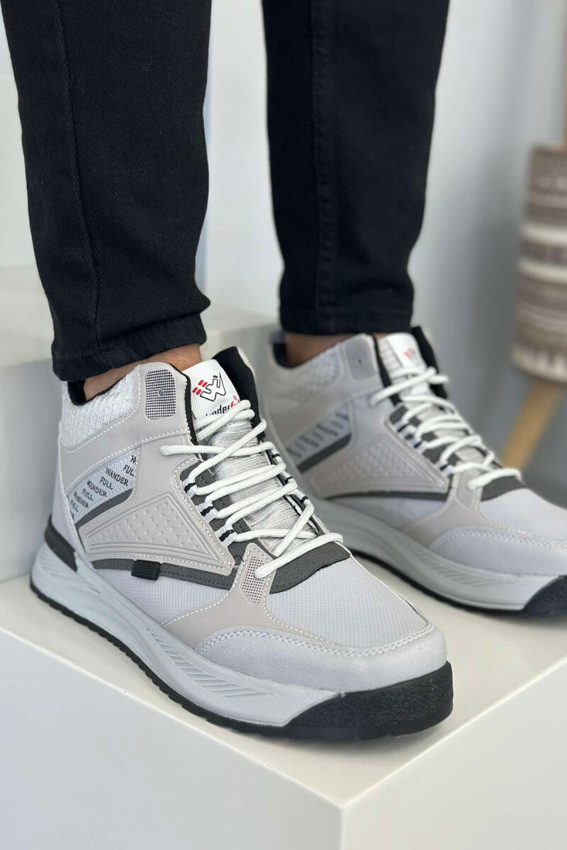 HIGH NECK SIMPLE MEN SNEAKERS LIGHT GREY/GZ - 4