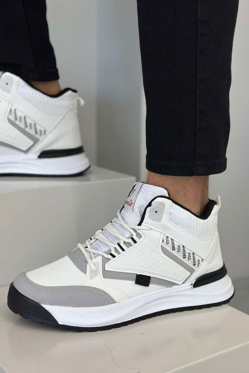 HIGH NECK SIMPLE MEN SNEAKERS WHITE-E BARDHE - 1