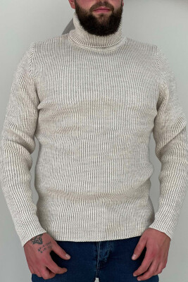 HIGH NECK SIMPLE ONE COLOR SWEATER BEIGE/BEZHE 