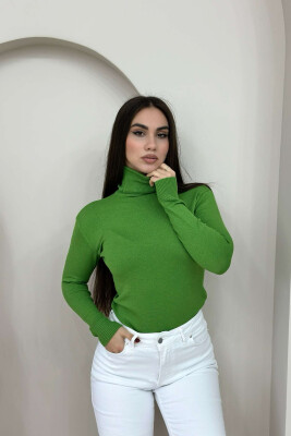 HIGH NECK SIMPLE SWEATER WOMAN GREEN/JESHILE 