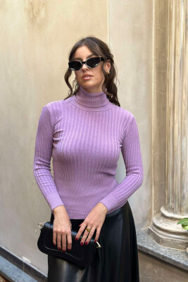 HIGH NECK SLIP SWEATER DARK PURPLE/LEJLA ERRET 