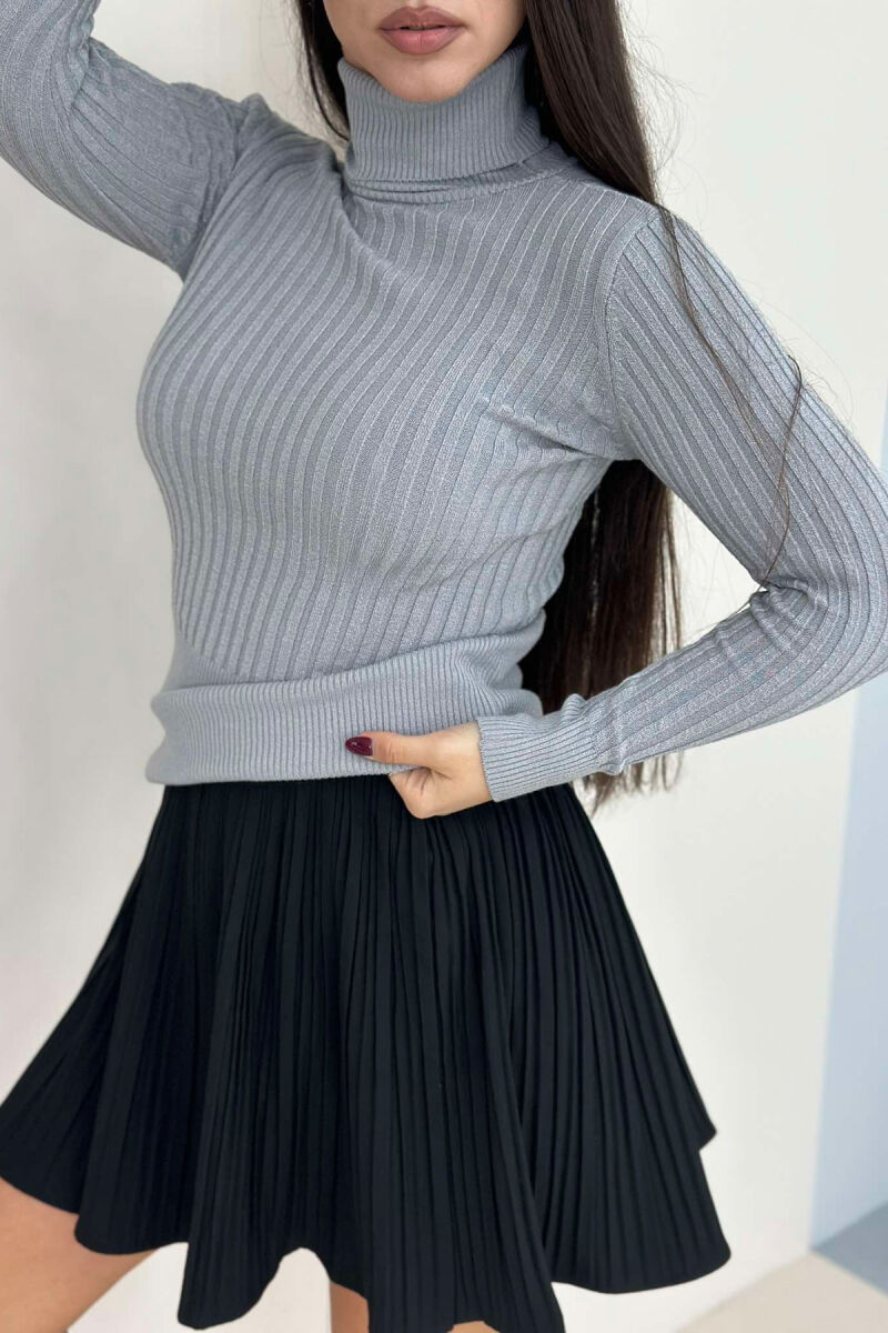 HIGH NECK SLIP SWEATER GREY/GRI - 2