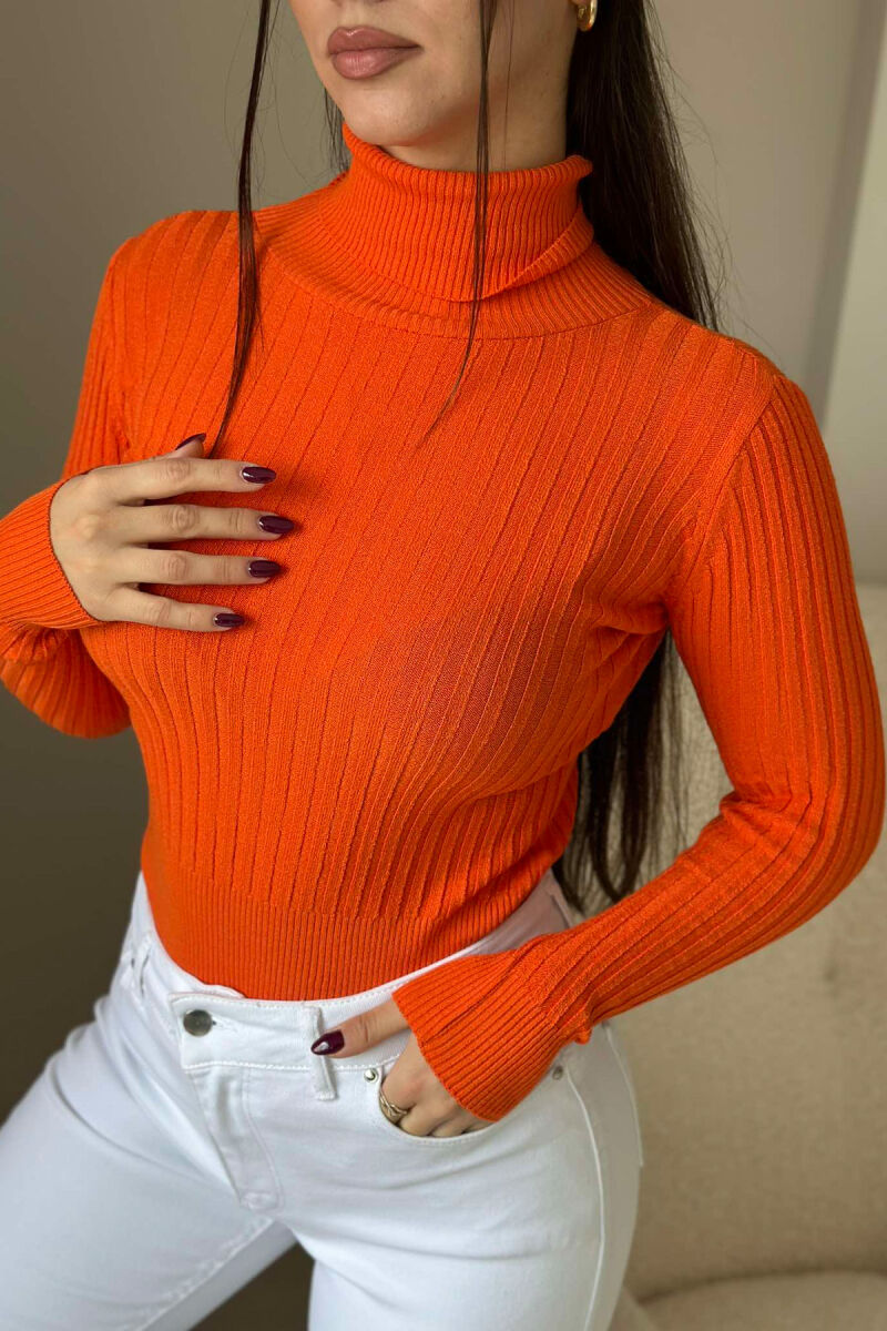 HIGH NECK SLIP SWEATER ORANGE/PORTOKALLI - 2