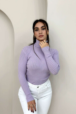 HIGH NECK SLIP SWEATER PURPLE/LEJLA 