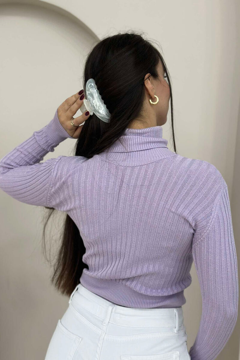 HIGH NECK SLIP SWEATER PURPLE/LEJLA - 4