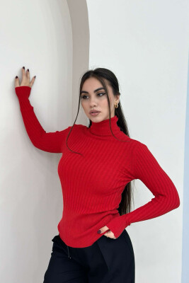 HIGH NECK SLIP SWEATER RED/E KUQE 