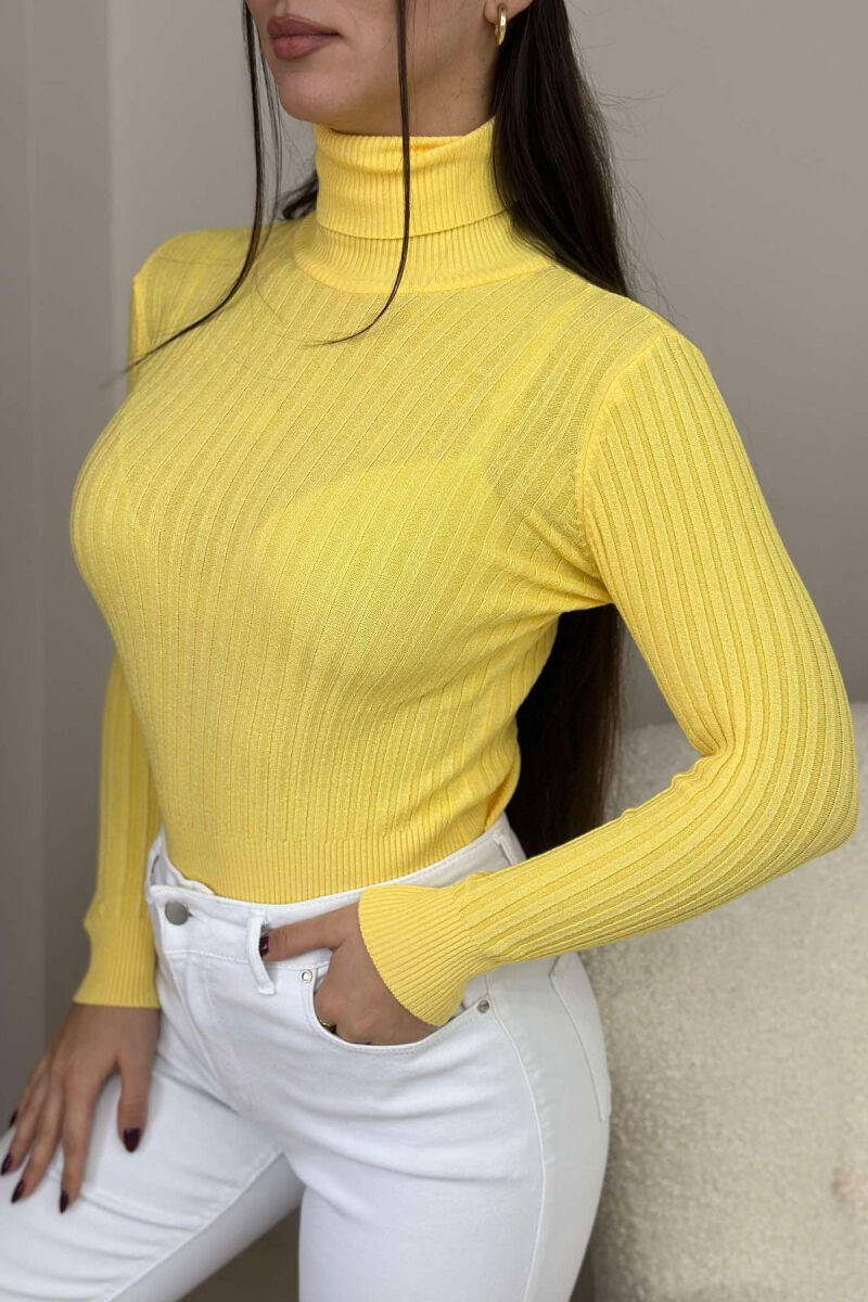 HIGH NECK SLIP SWEATER YELLOW/E VERDHE - 3