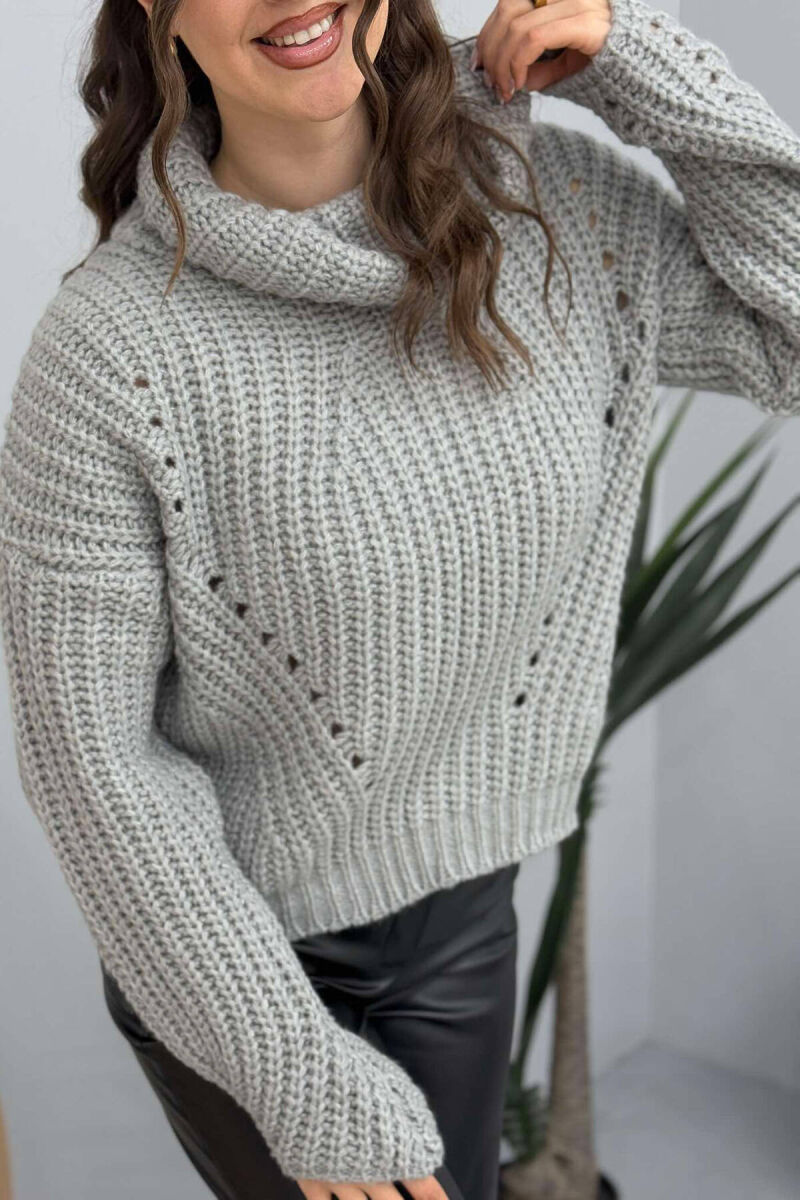HIGH NECK WOMAN SWEATER GREY/GRI - 2