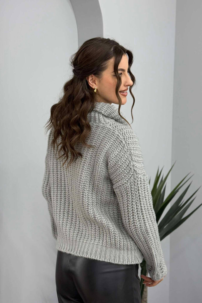 HIGH NECK WOMAN SWEATER GREY/GRI - 4