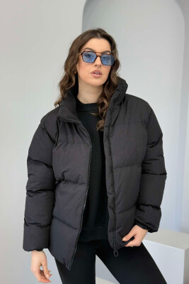 HIGH NECK WOMEN PUFFER JACKET DARK GREY/GEE 