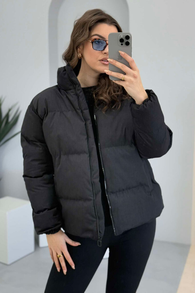 HIGH NECK WOMEN PUFFER JACKET DARK GREY/GEE - 5