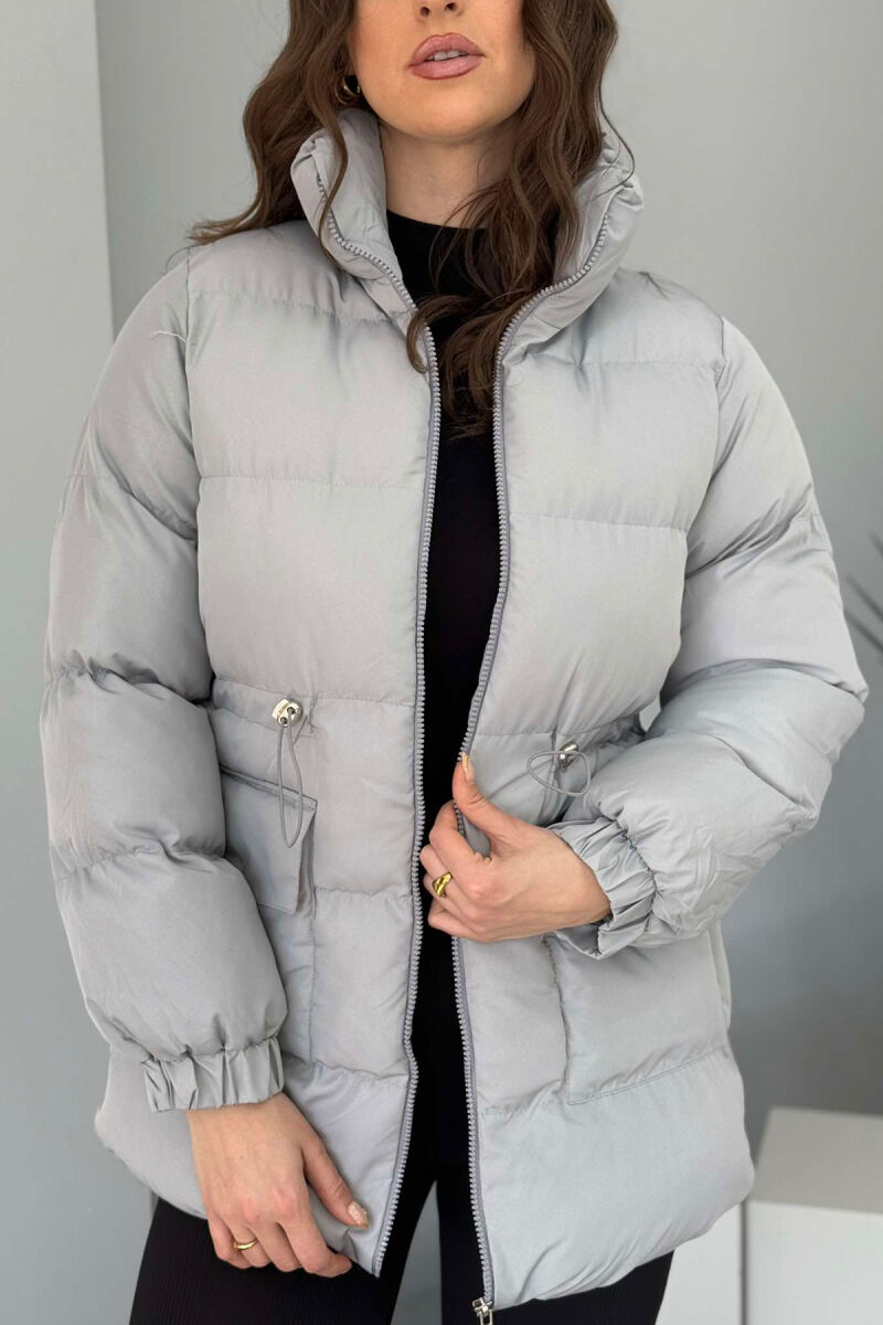 HIGH NECK WOMEN PUFFER JACKET GREY/GRI - 5