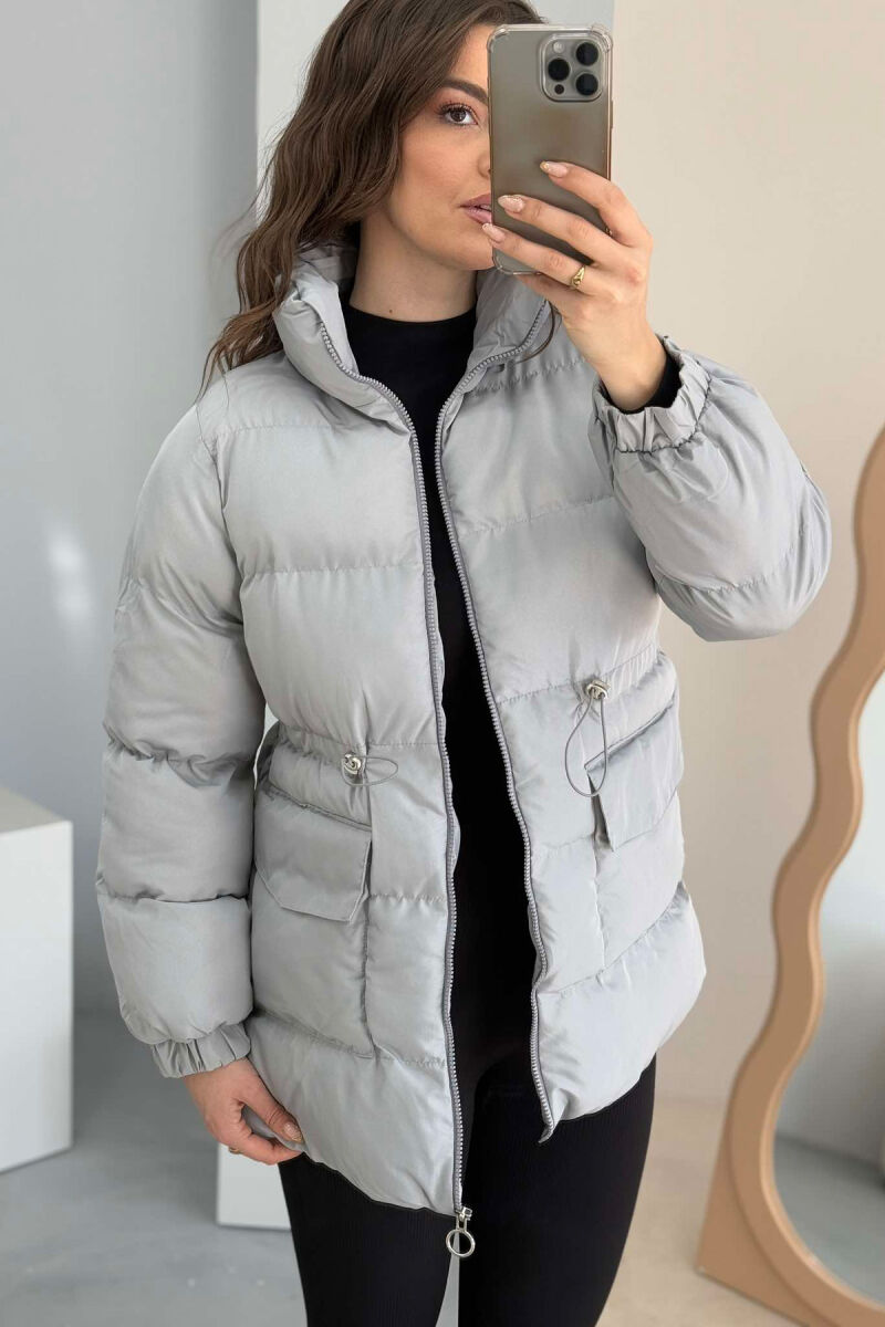 HIGH NECK WOMEN PUFFER JACKET GREY/GRI - 7