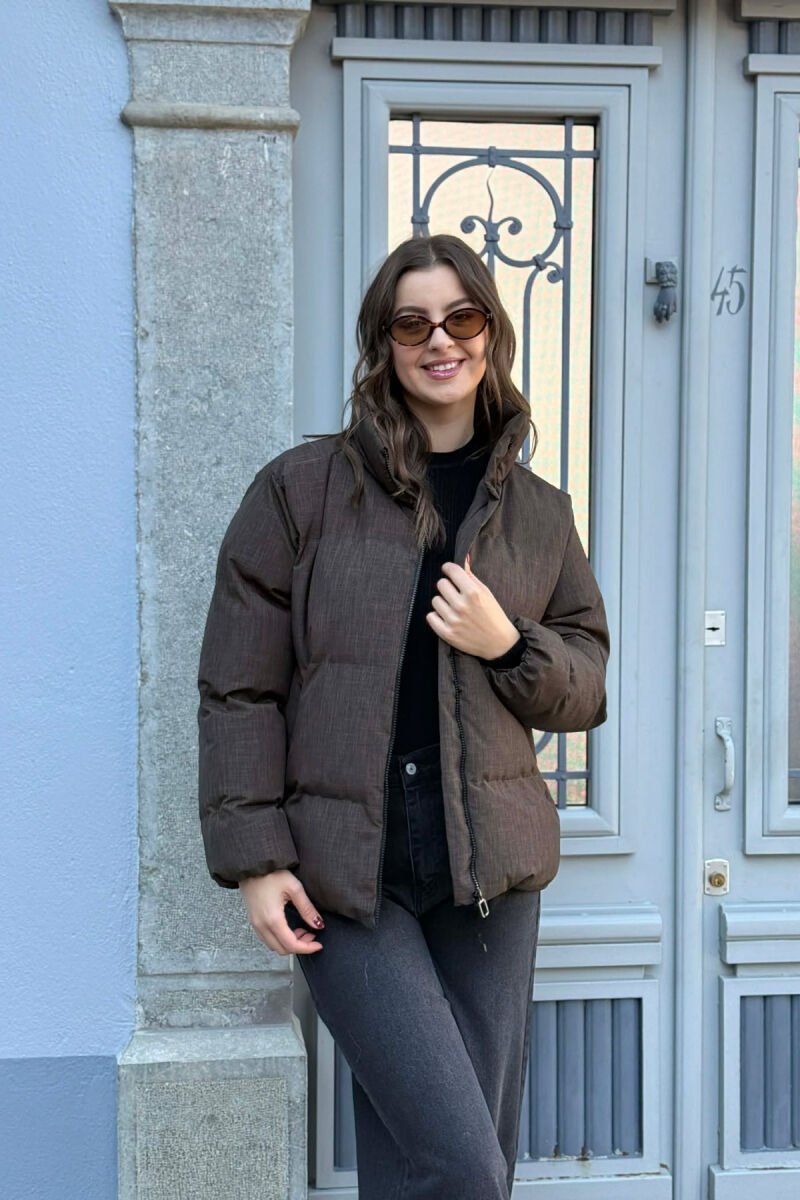 HIGH NECK WOMEN PUFFER JACKET DARK GREEN/JEE - 4