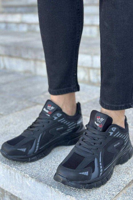 HIGH PLATFORM RUNNING MEN SNEAKERS BLACK-BLACK/ZZ - KLAUDIO FASHION